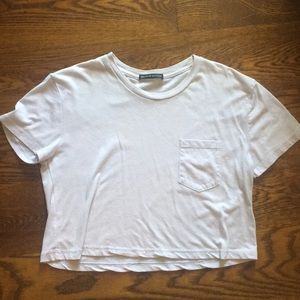 brandy melville purple cropped tee with pocket